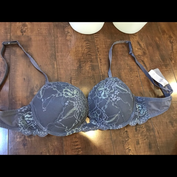 La Senza Grey Lace Padded Push-Up Bra A36 - Picture 2 of 10